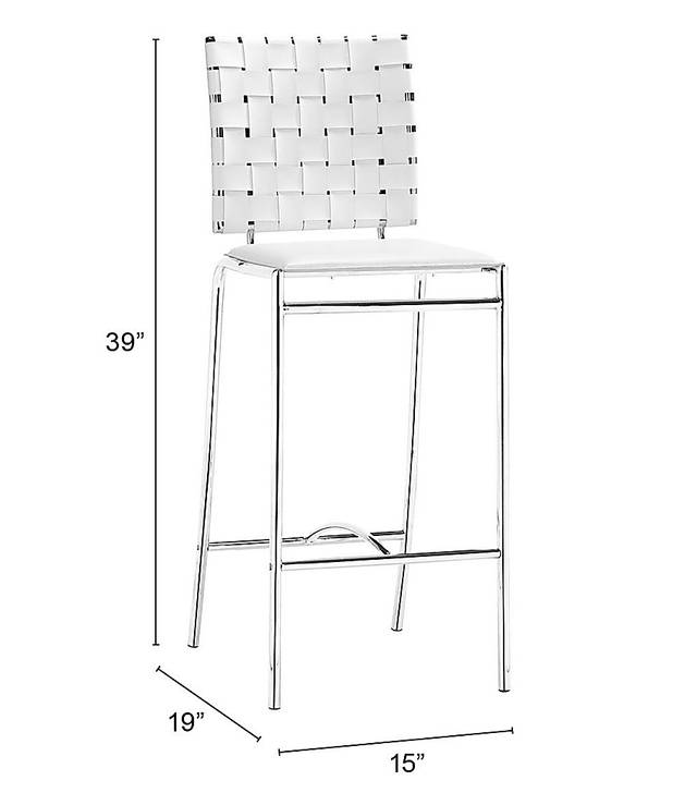 Keiko White Counter Height Stool, Set of 2 - Thumbnail - Image 5