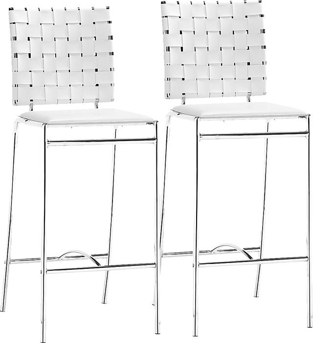 Keiko White Counter Height Stool, Set of 2 - Thumbnail - Image 1