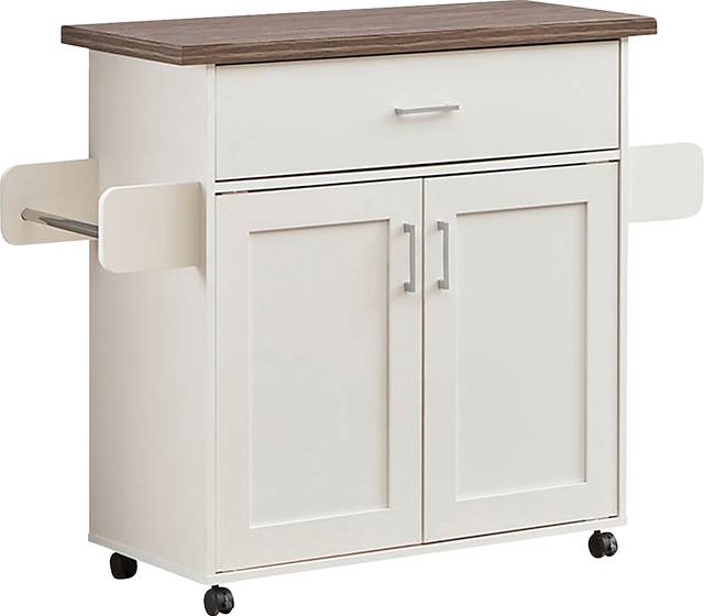 Keimio White Kitchen Cart - Thumbnail - Image 1