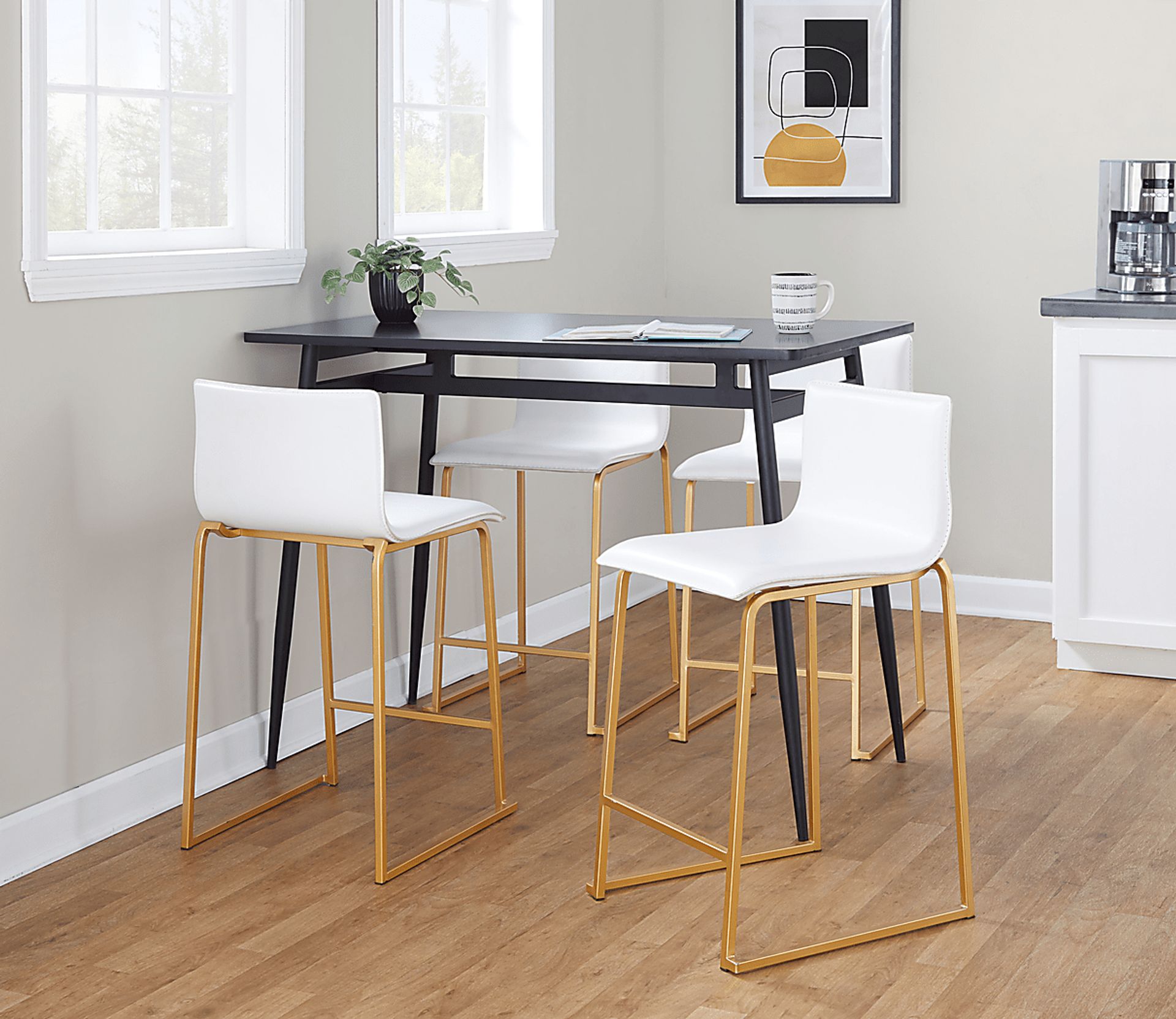 Keiros I White 5 Pc Counter Height Dining Set - Image 2