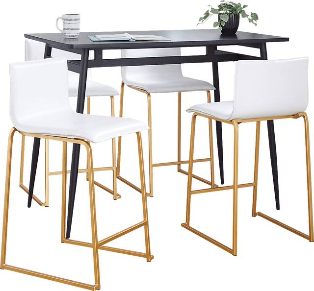 Keiros I White 5 Pc Counter Height Dining Set - Thumbnail - Image 3