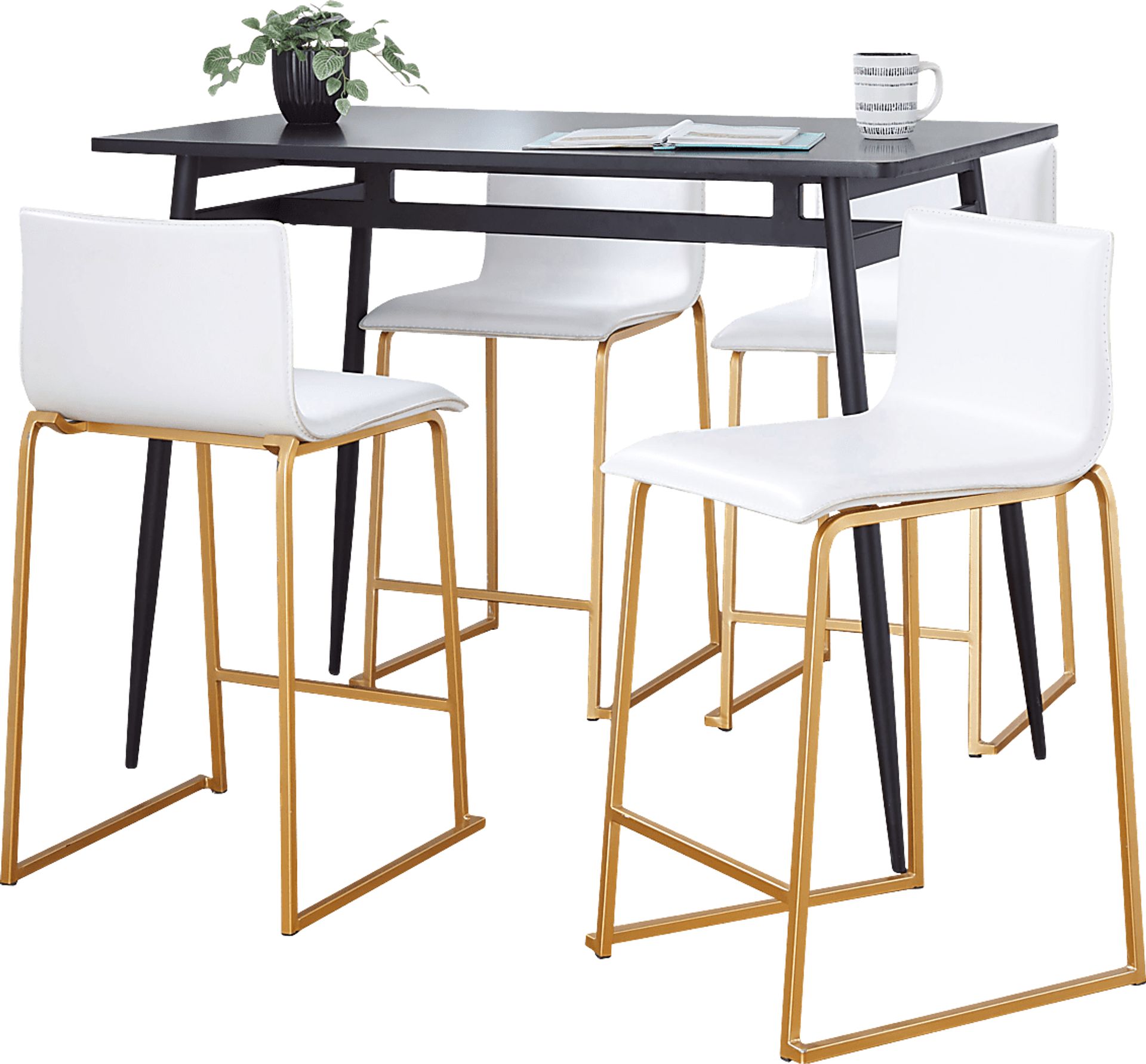 Keiros I White 5 Pc Counter Height Dining Set - Image 1