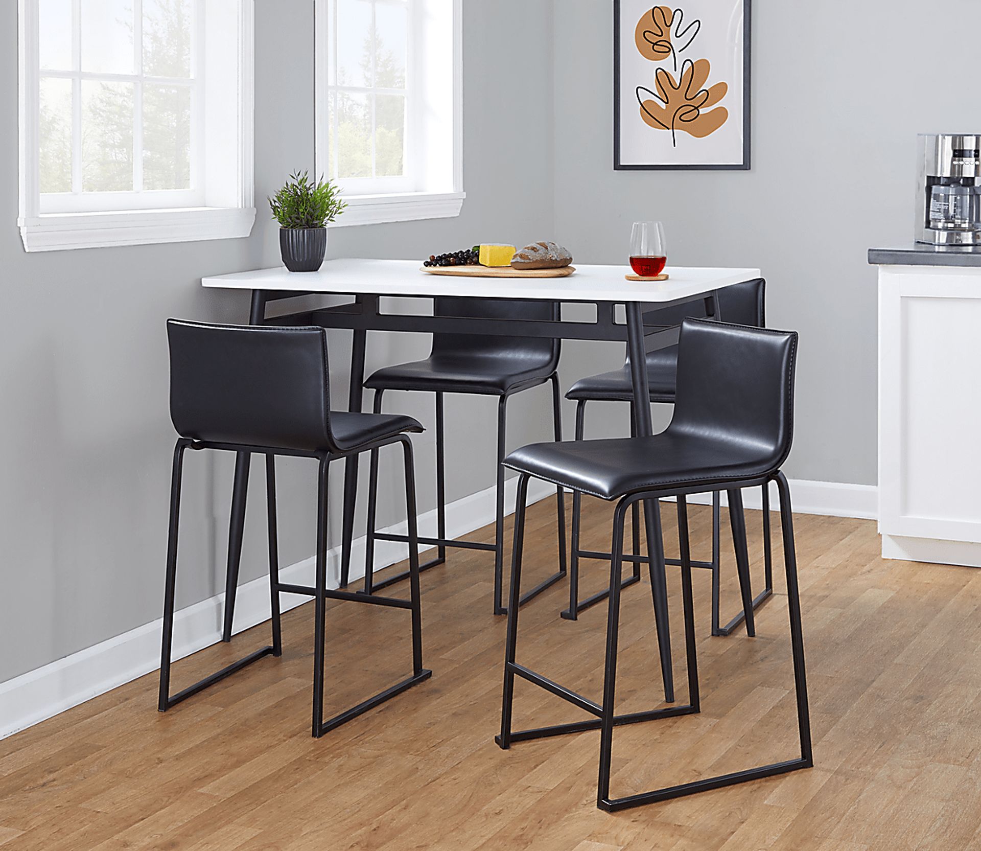 Keiros II Black 5 Pc Counter Height Dining Set - Image 2