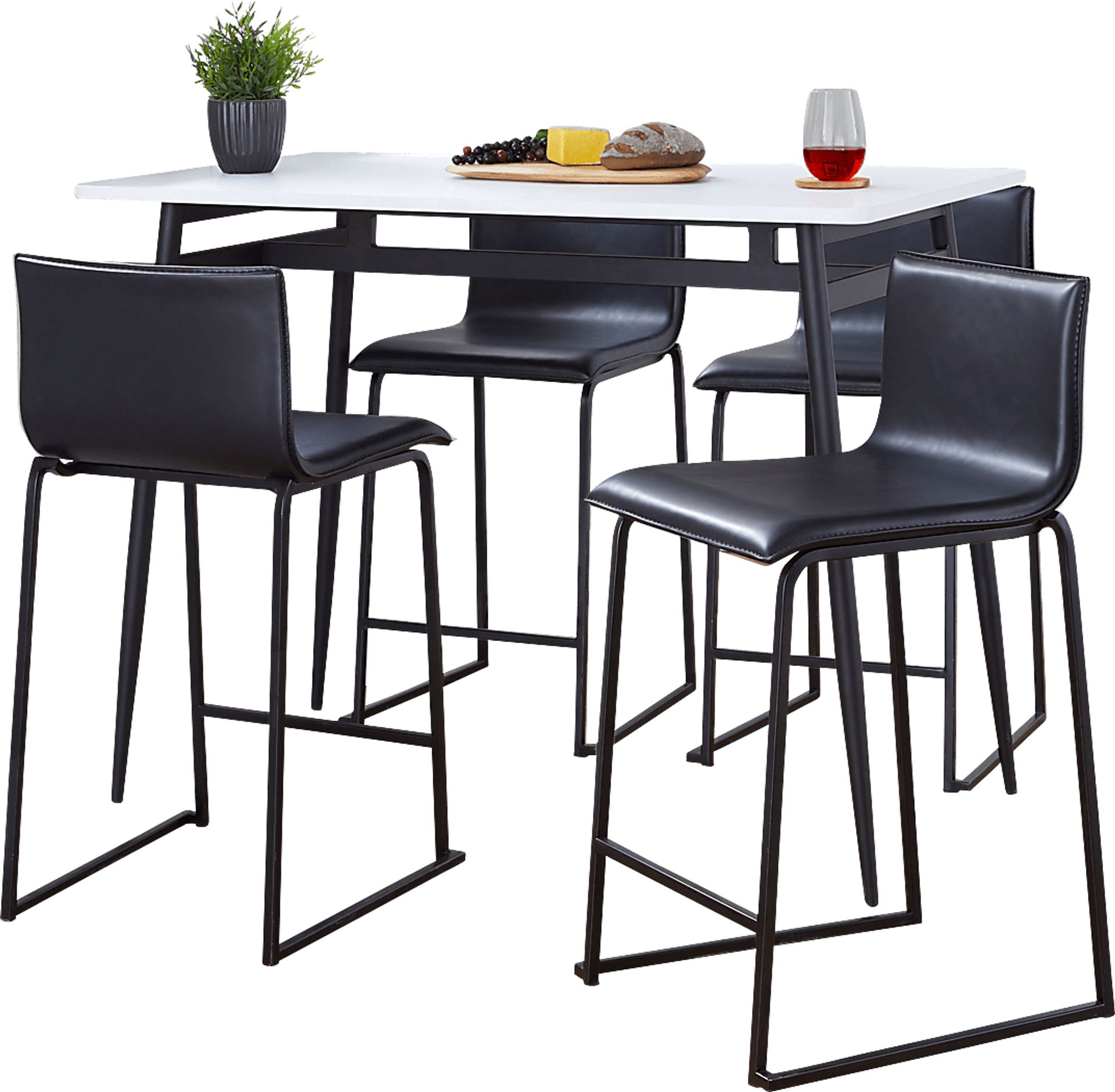 Keiros II Black 5 Pc Counter Height Dining Set - Image 1
