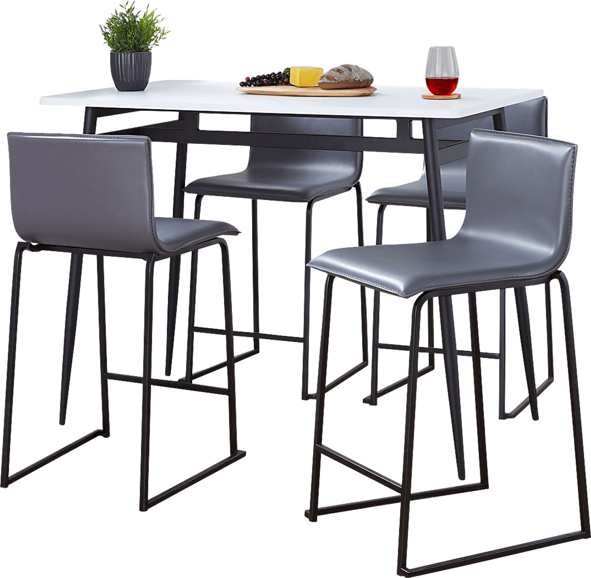 Keiros II Gray 5 Pc Counter Height Dining Set - Image 1
