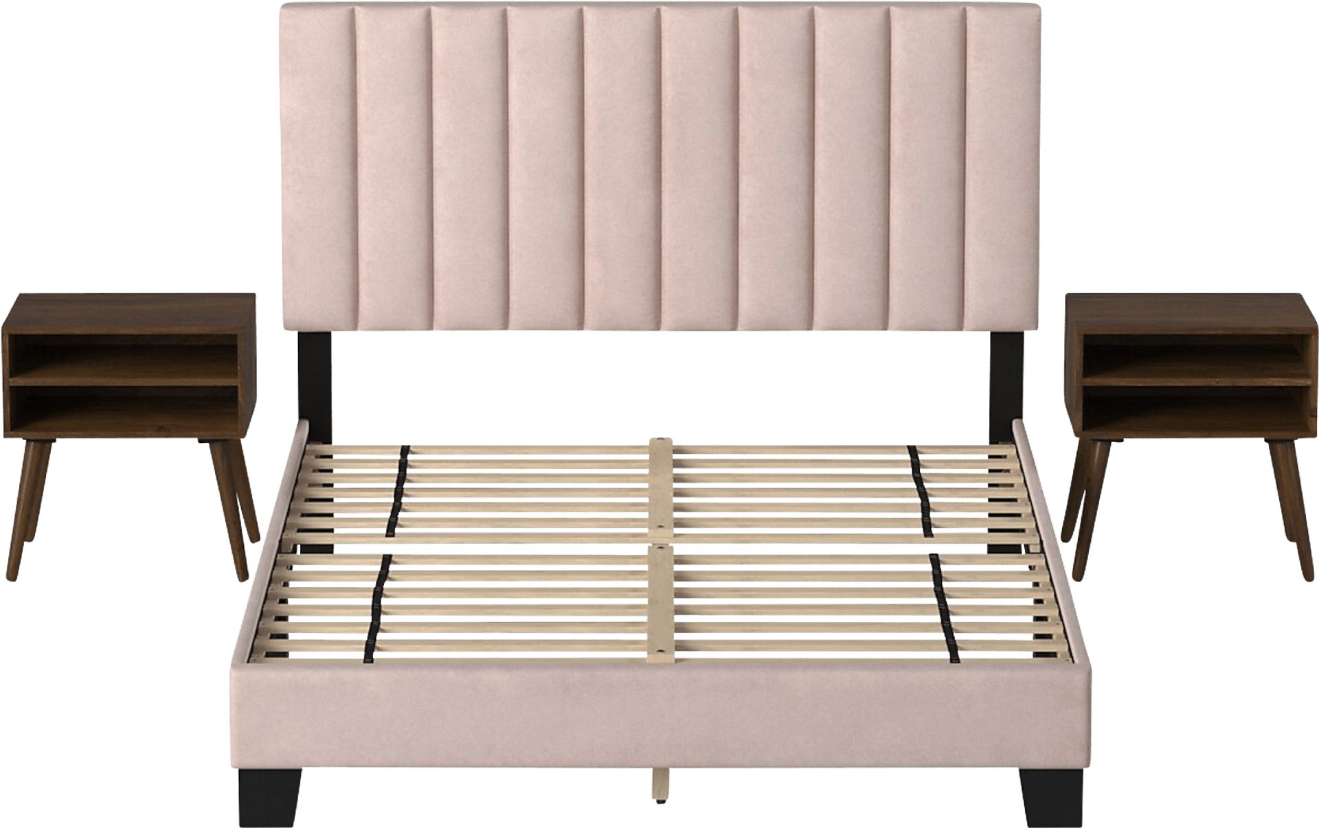Kekoa Blush 3 Pc Queen Platform Bed - Image 2