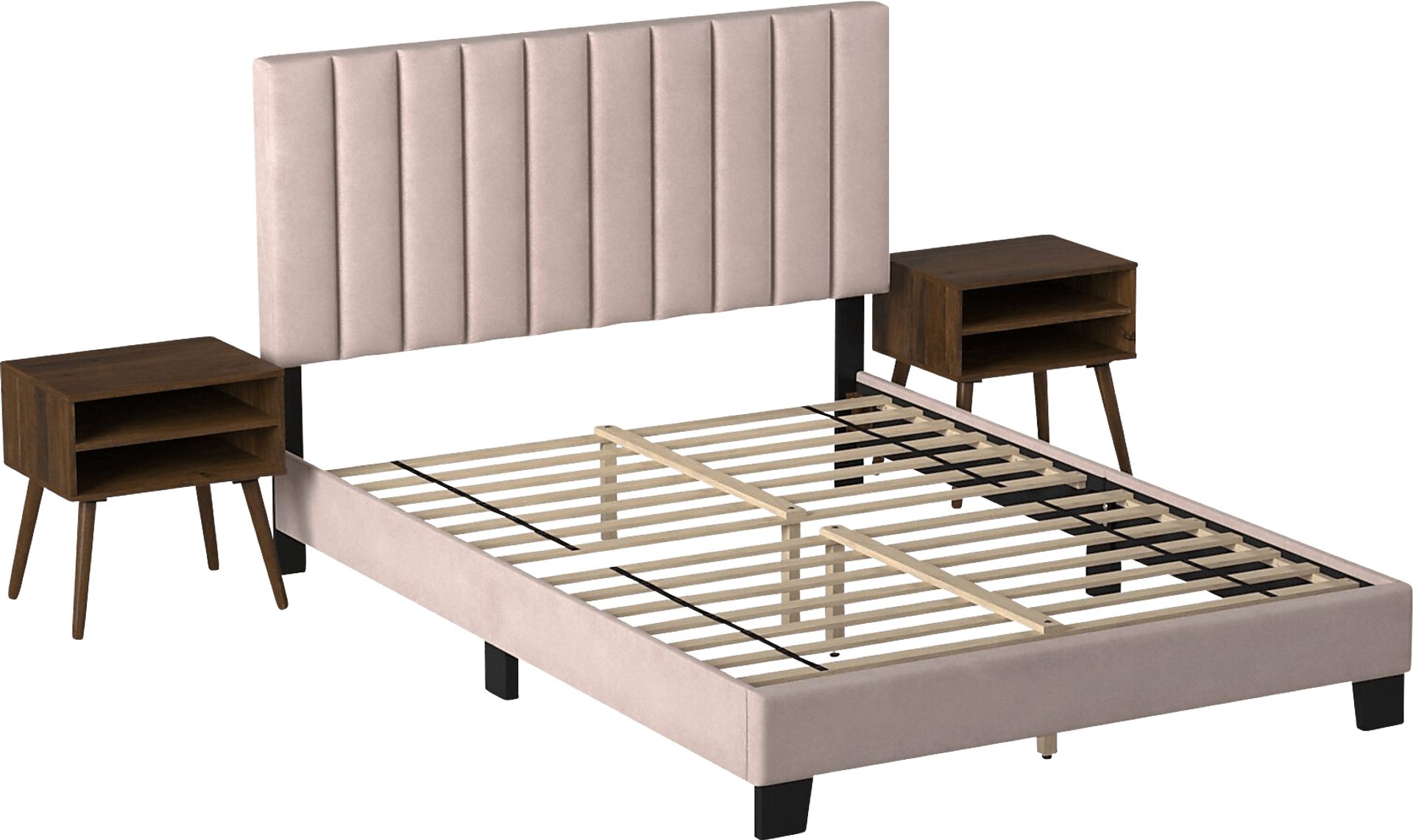 Kekoa Blush 3 Pc Queen Platform Bed - Image 1