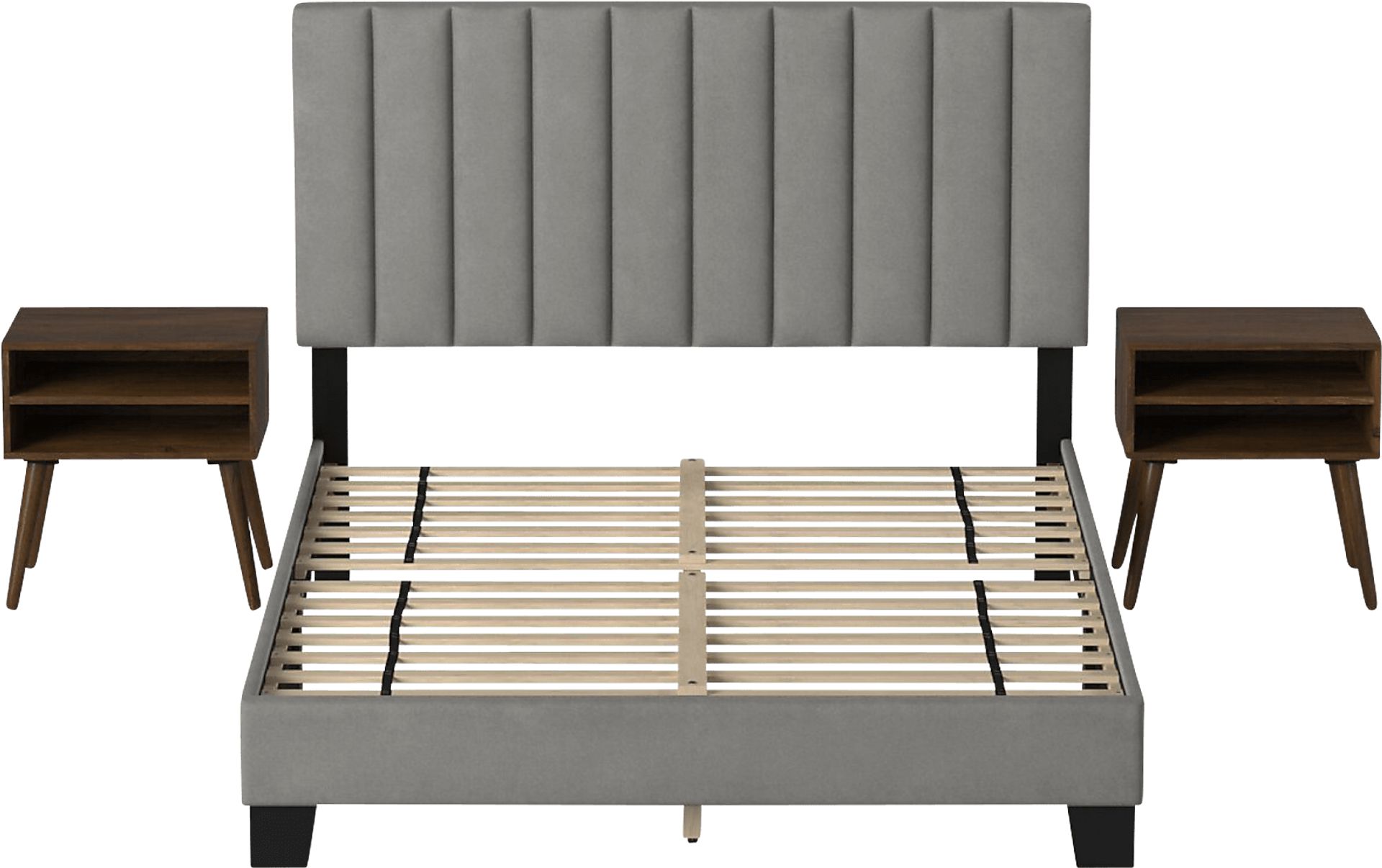 Kekoa Gray 3 Pc Queen Platform Bed - Image 2