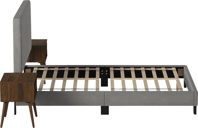 Kekoa Gray 3 Pc Queen Platform Bed - Thumbnail - Image 3