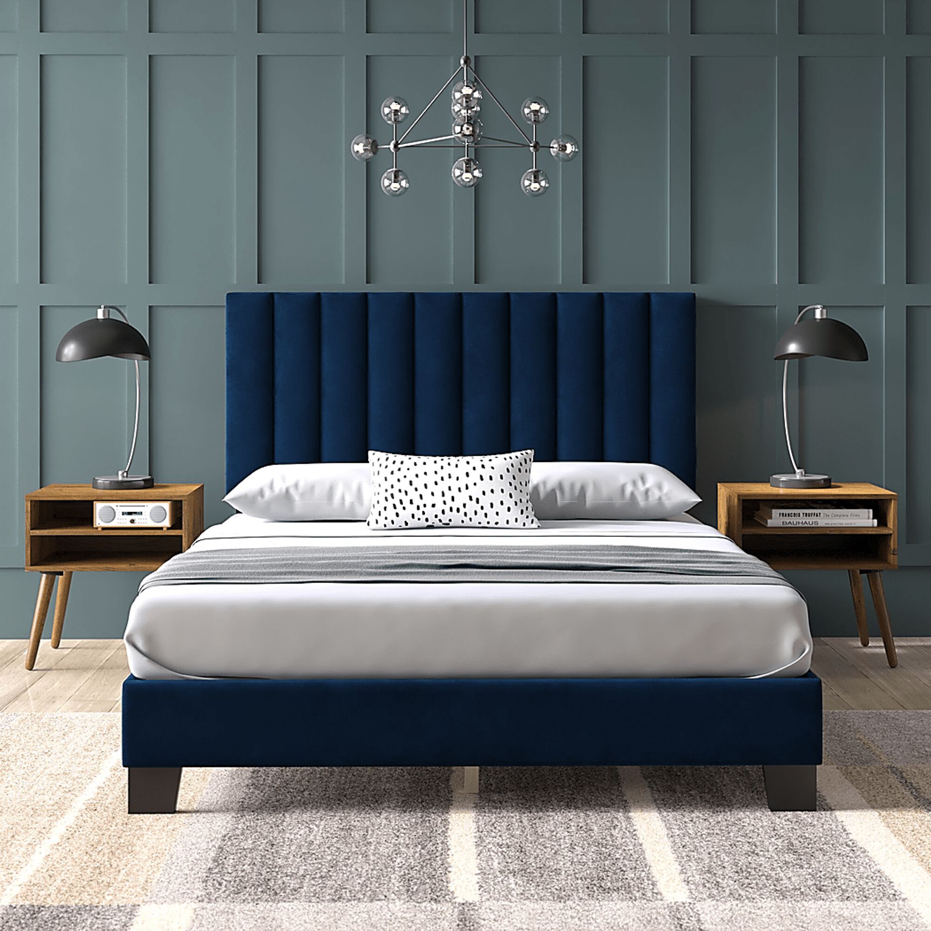 Kekoa Navy 3 Pc Queen Platform Bed - Image 11
