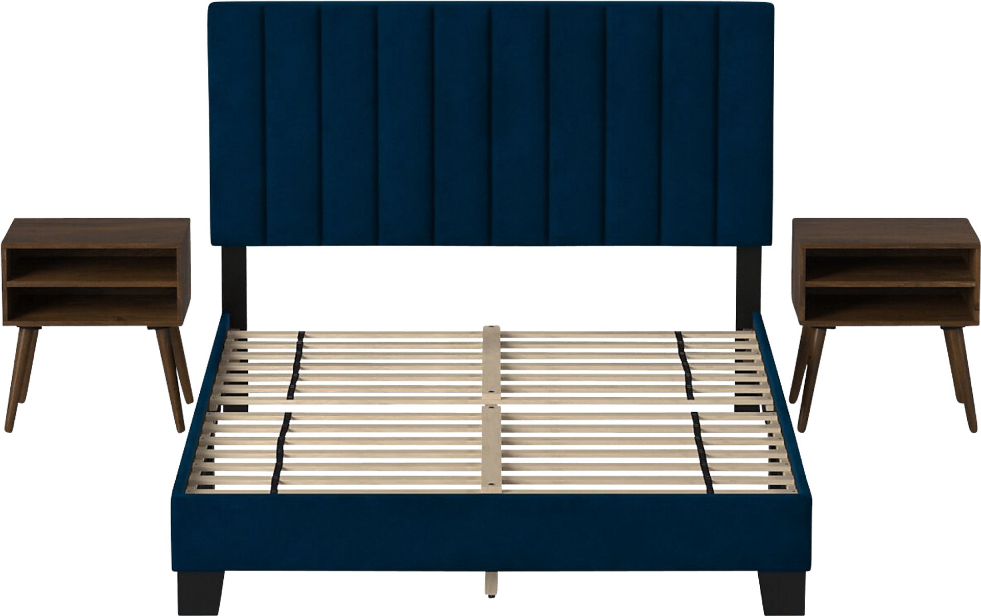 Kekoa Navy 3 Pc Queen Platform Bed - Image 2