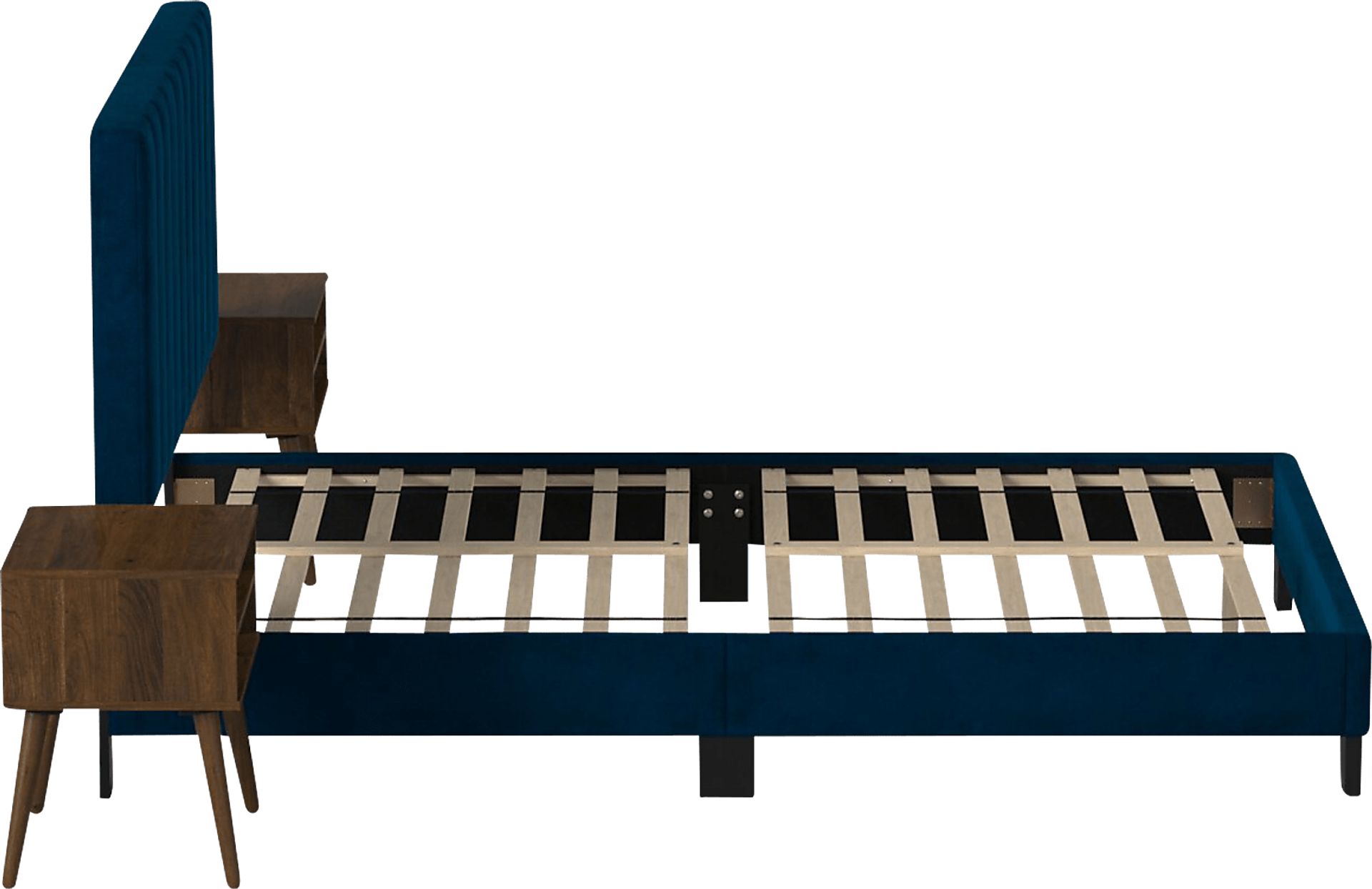 Kekoa Navy 3 Pc Queen Platform Bed - Image 3