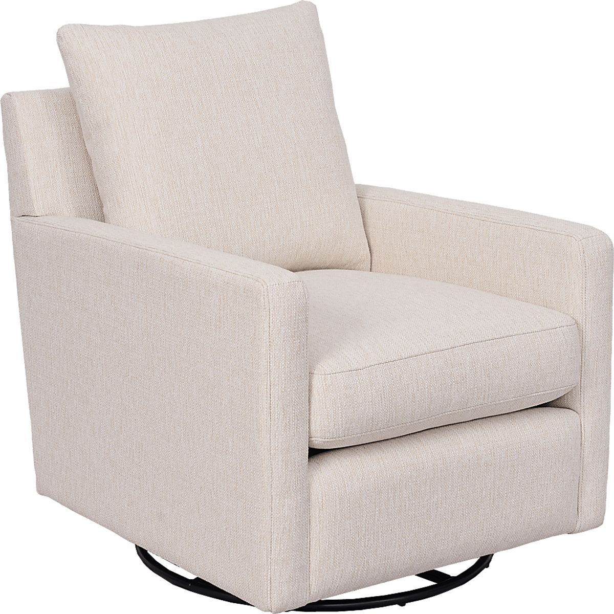 Novelia Beige Polyester Fabric Swivel Chair - Rooms To Go