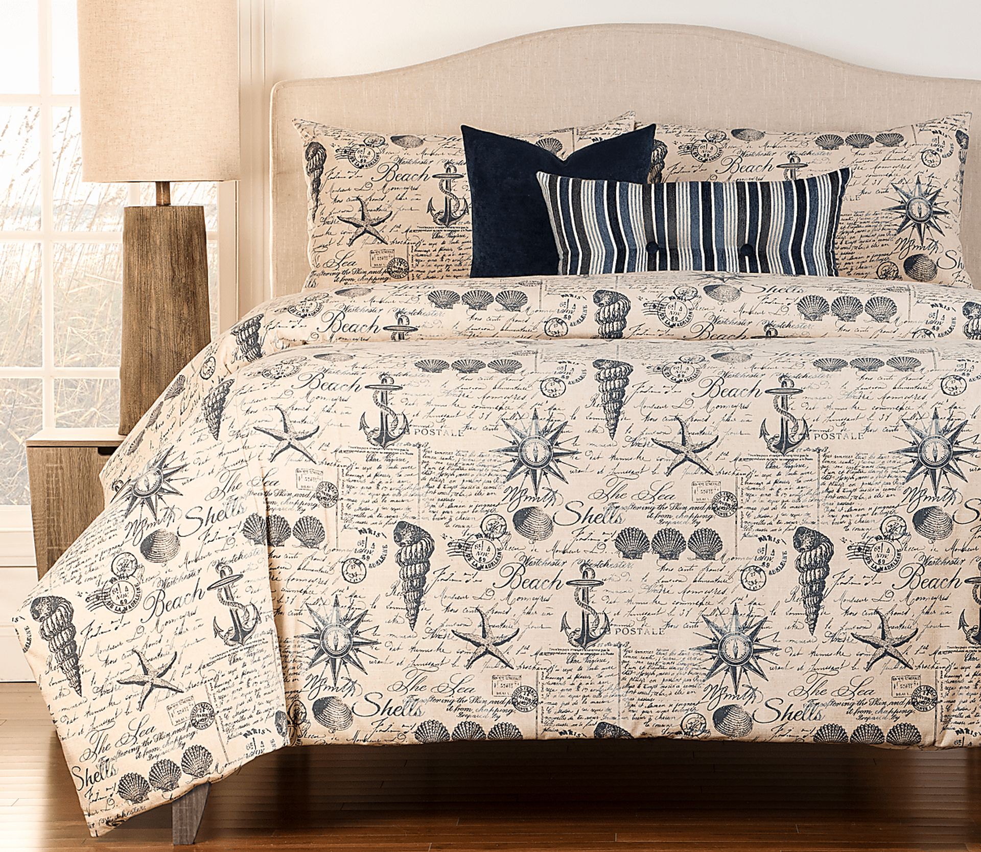 Kell Cove Blue 6 Pc Queen Duvet Set - Image 1