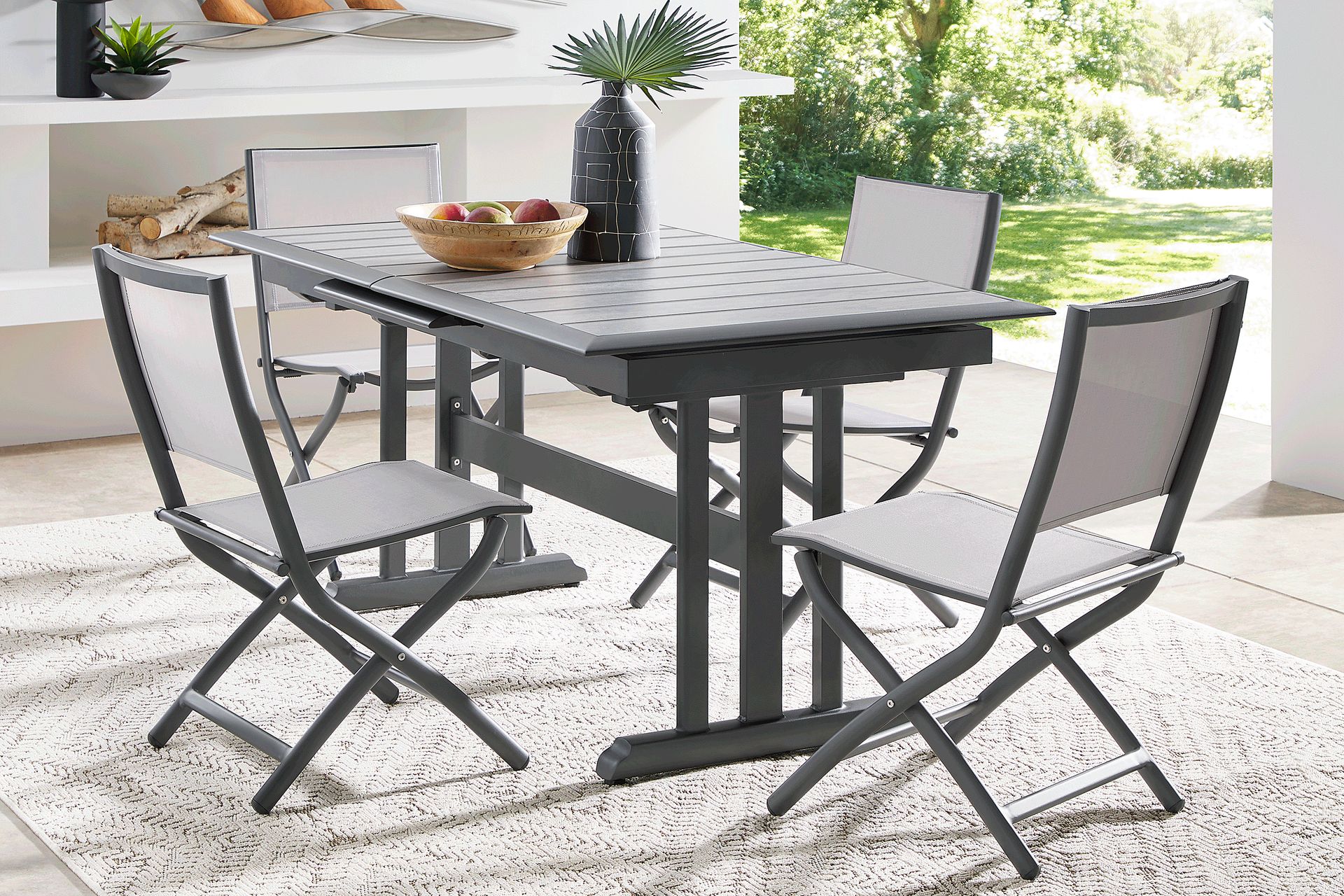 Kellen Charcoal Outdoor Dining Extension Table - Image 2