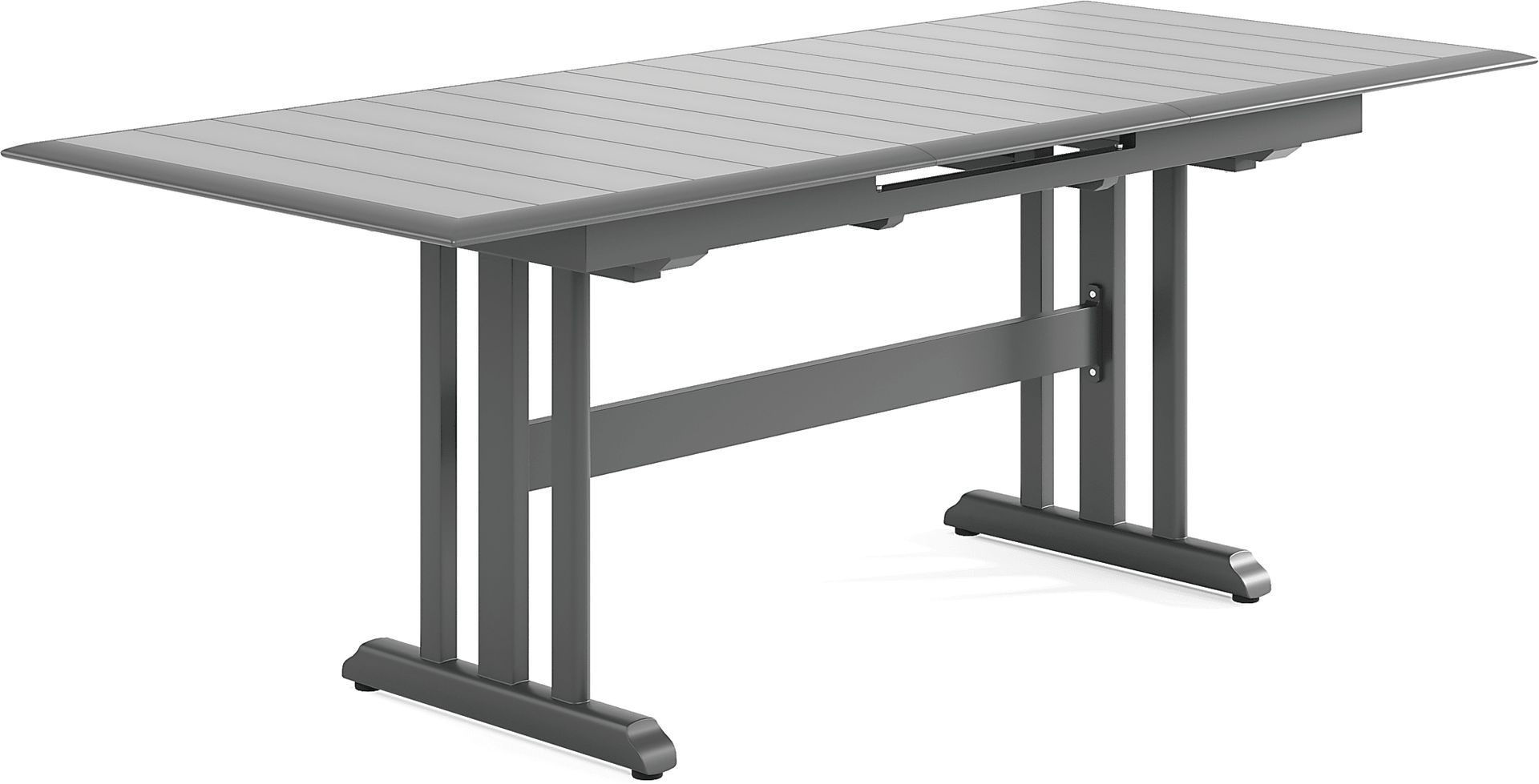 Kellen Charcoal 7 Pc Outdoor Extension Dining Set with Folding Chairs - Image 3