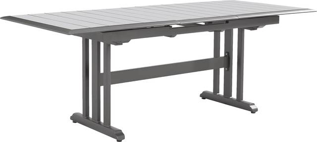 Kellen Charcoal 7 Pc Outdoor Extension Dining Set with Folding Chairs - Thumbnail - Image 3