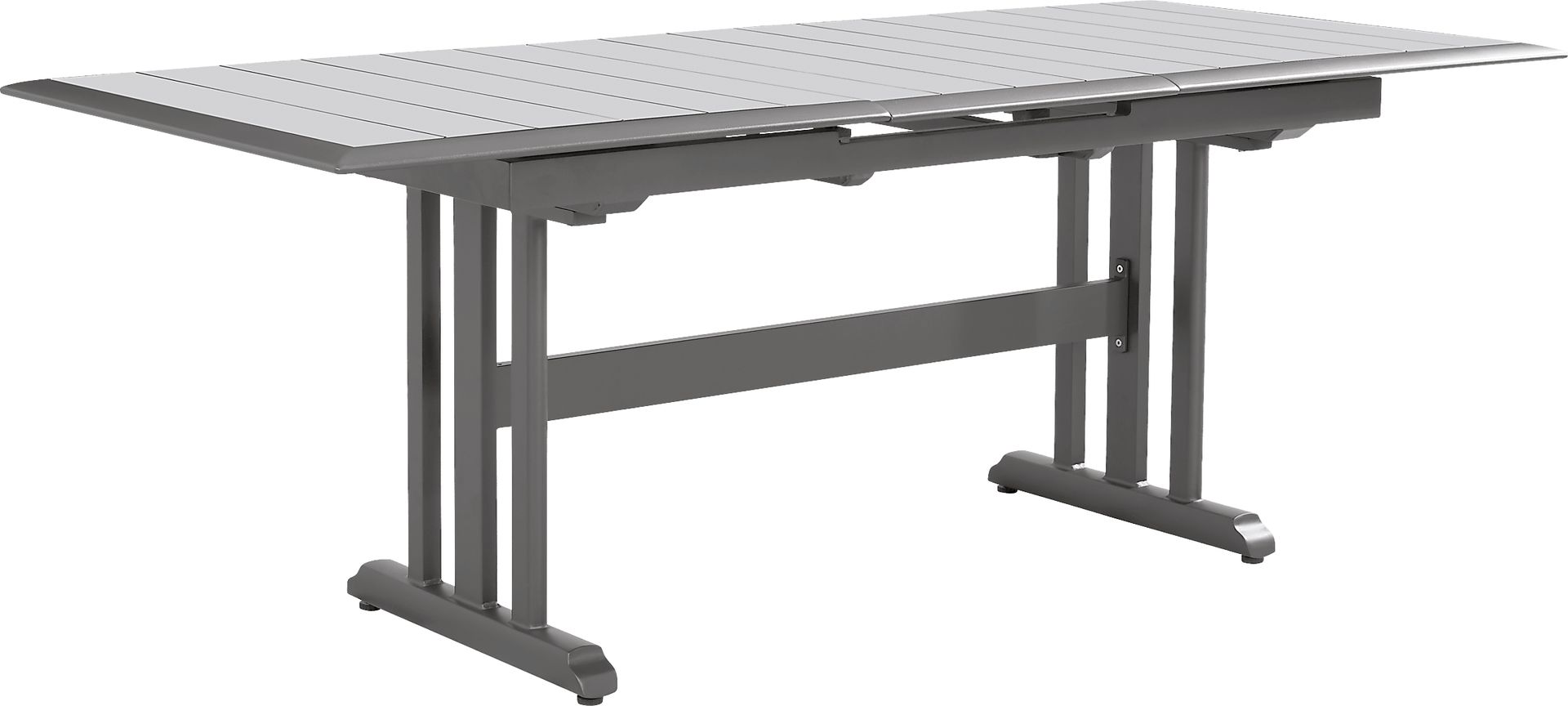Kellen Charcoal 7 Pc Outdoor Extension Dining Set with Folding Chairs - Image 3