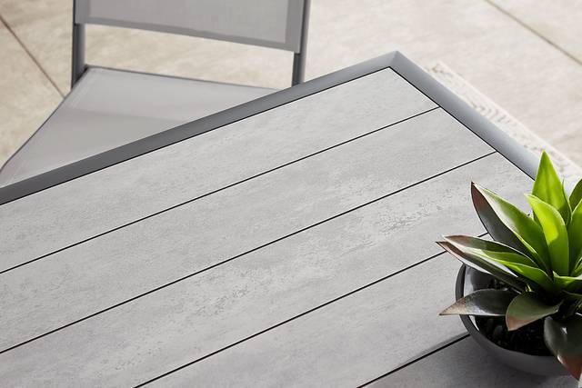 Kellen Charcoal 7 Pc Outdoor Extension Dining Set with Folding Chairs - Thumbnail - Image 6