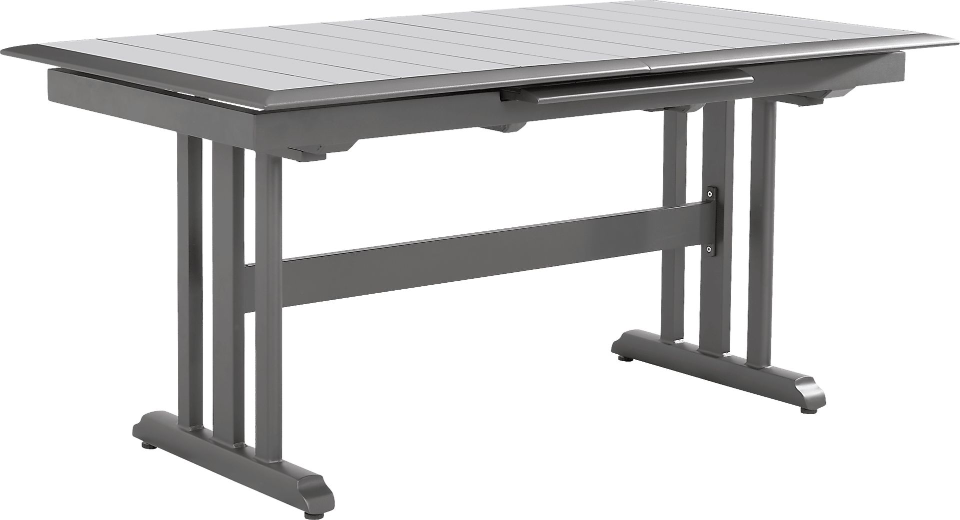 Kellen Charcoal 7 Pc Outdoor Extension Dining Set with Folding Chairs - Image 2
