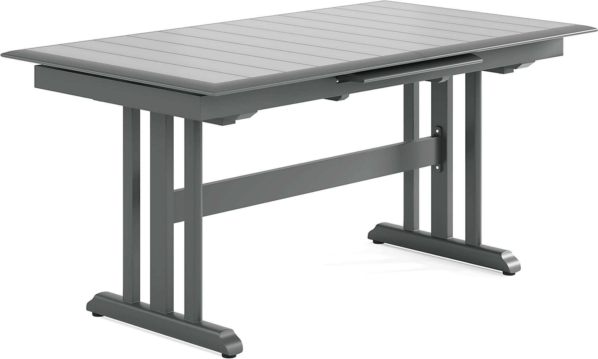 Kellen Charcoal 7 Pc Outdoor Extension Dining Set with Folding Chairs - Image 2