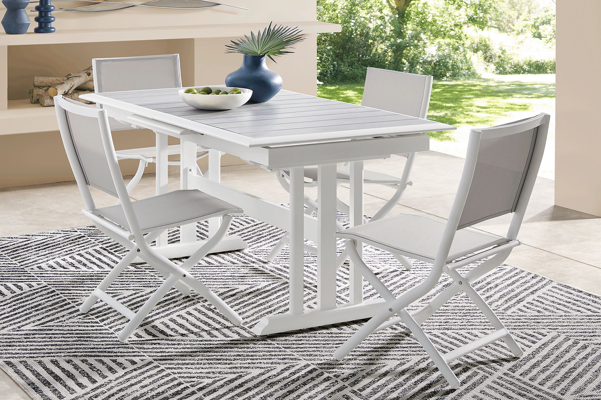 Kellen White Outdoor Dining Extension Table - Image 2