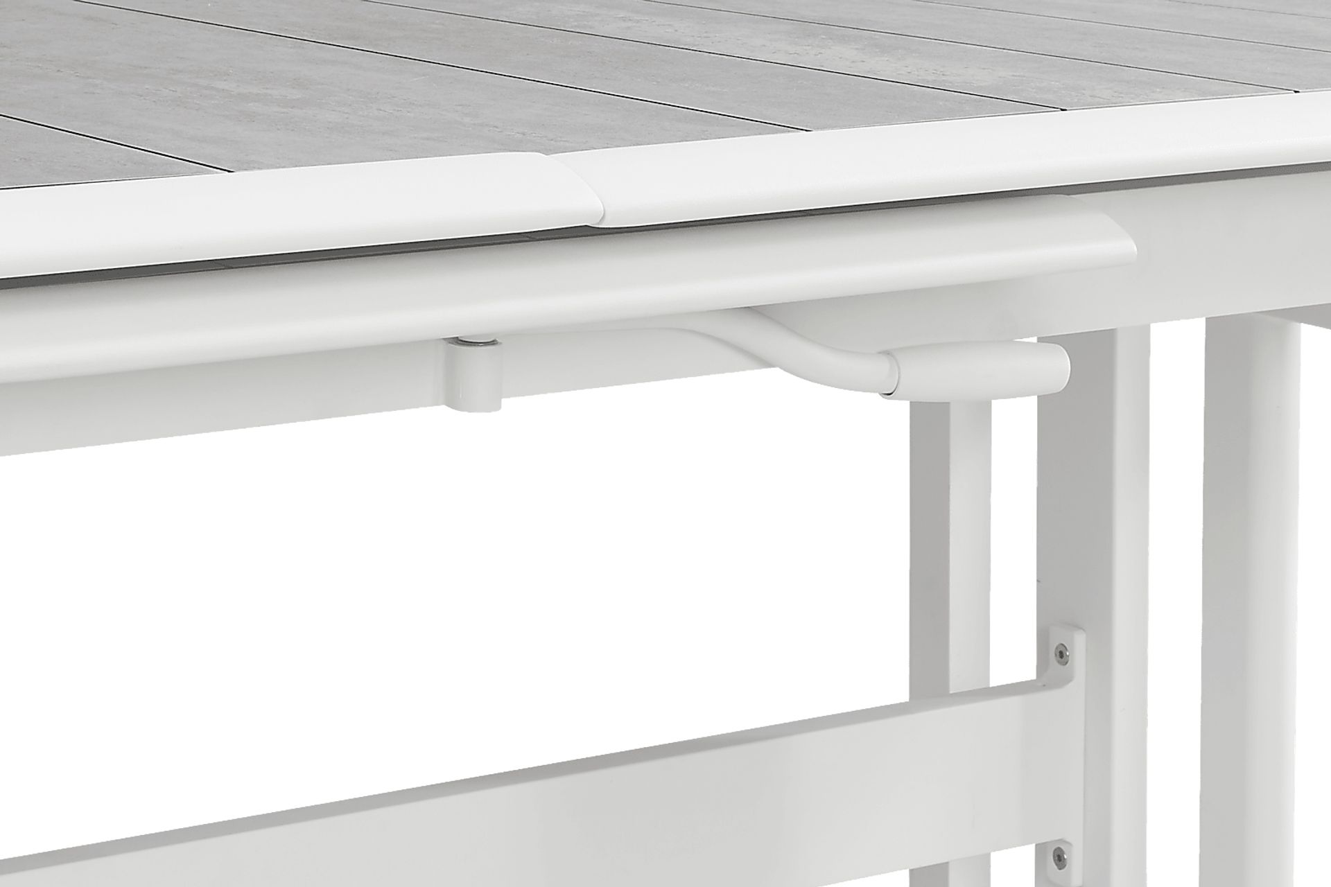 Kellen White 7 Pc Outdoor Extension Dining Set with Folding Chairs - Image 5