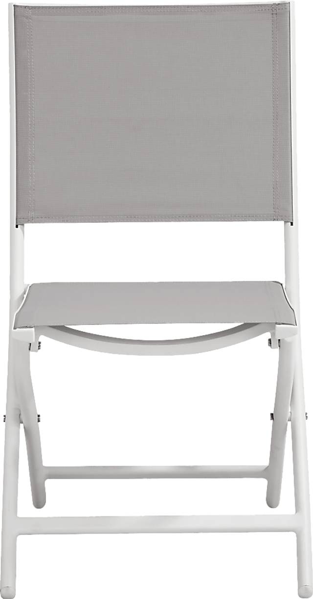 Kellen White 7 Pc Outdoor Extension Dining Set with Folding Chairs - Thumbnail - Image 9