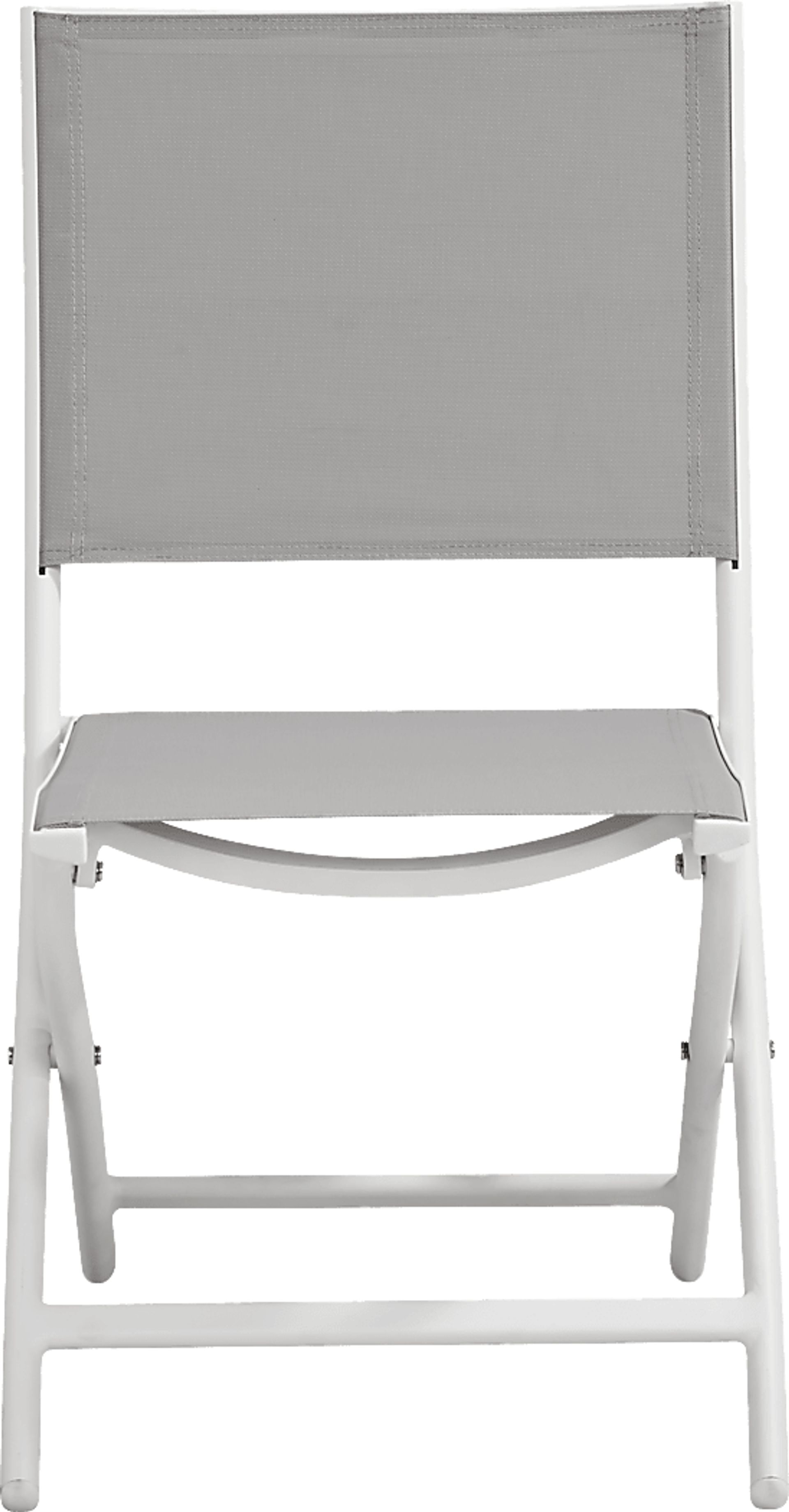 Kellen White 5 Pc Outdoor Extension Dining Set with Folding Chairs - Image 9