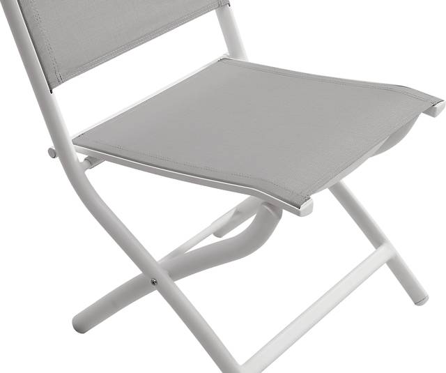 Kellen White 7 Pc Outdoor Extension Dining Set with Folding Chairs - Thumbnail - Image 11