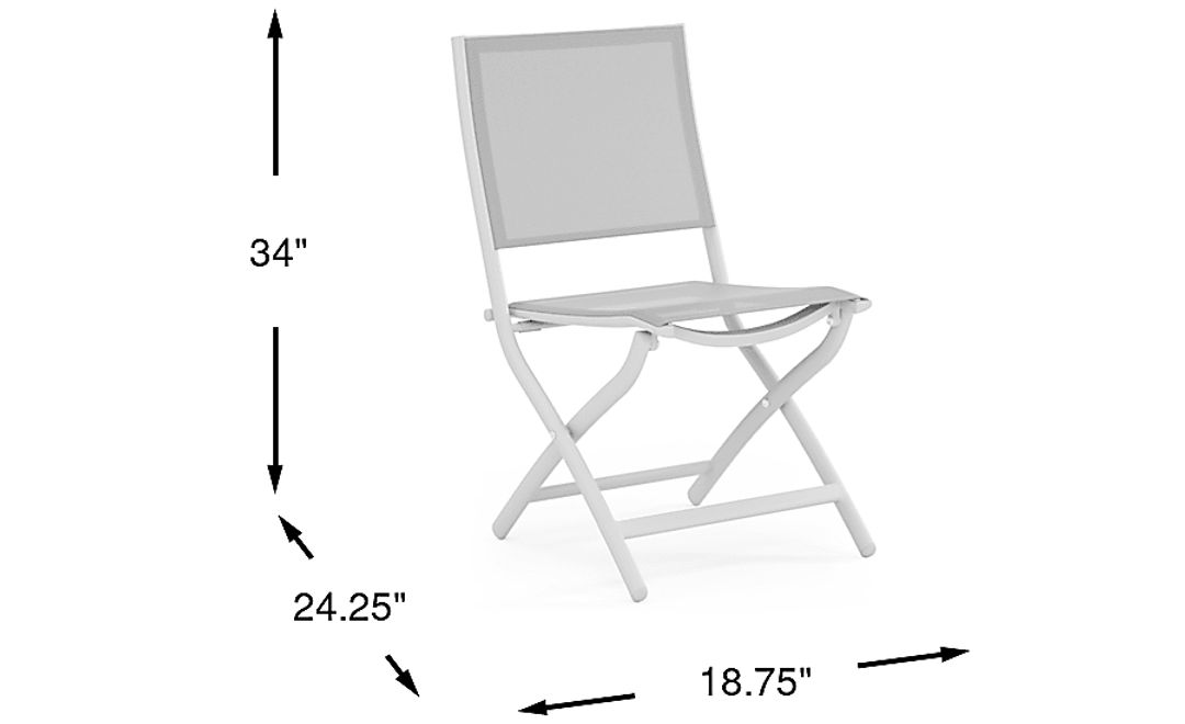 Kellen White Outdoor Folding Sling Chair
