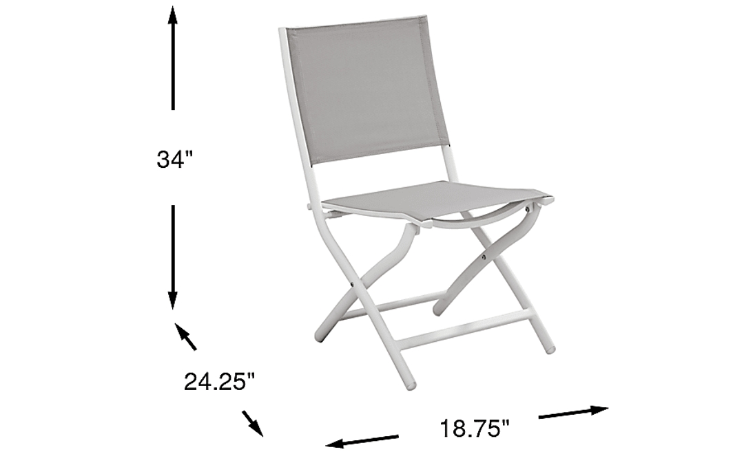 Kellen White Outdoor Folding Sling Chair