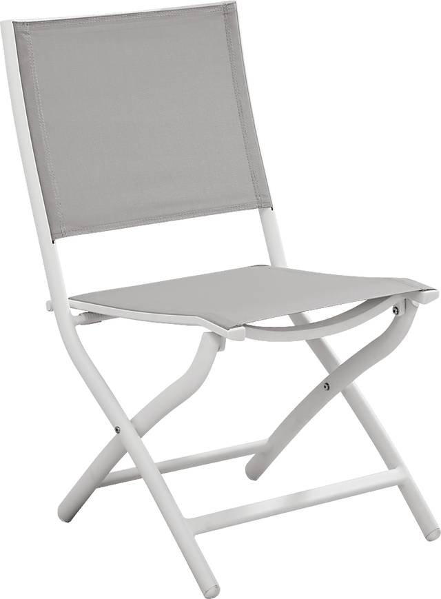Kellen White 7 Pc Outdoor Extension Dining Set with Folding Chairs - Thumbnail - Image 8