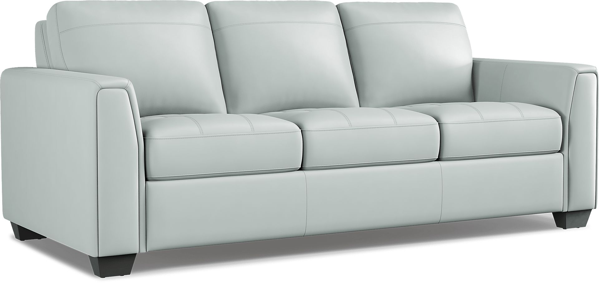 Kelly Aqua Leather Sofa - Image 2