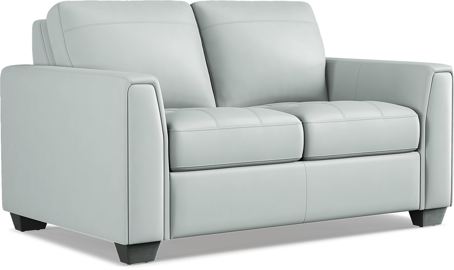 Kelly Aqua Leather Loveseat - Image 2