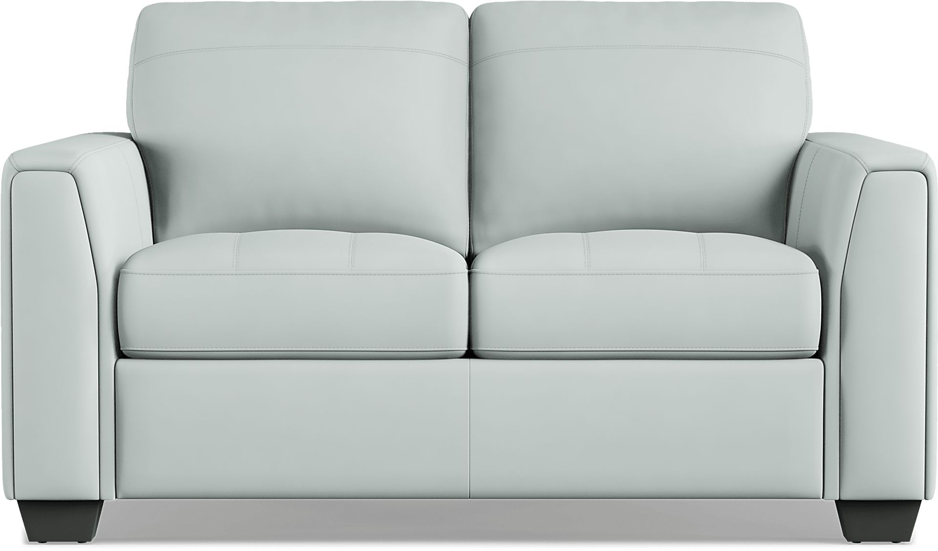 Kelly Aqua Leather Loveseat - Image 1