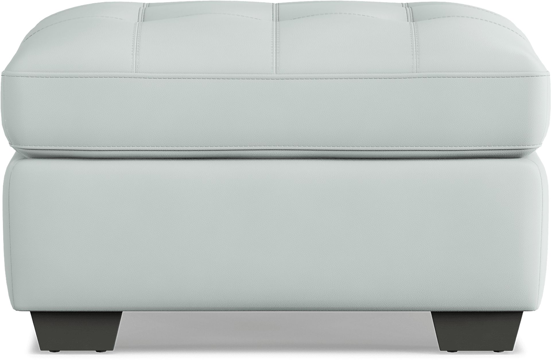 Kelly Aqua Leather Ottoman - Image 2