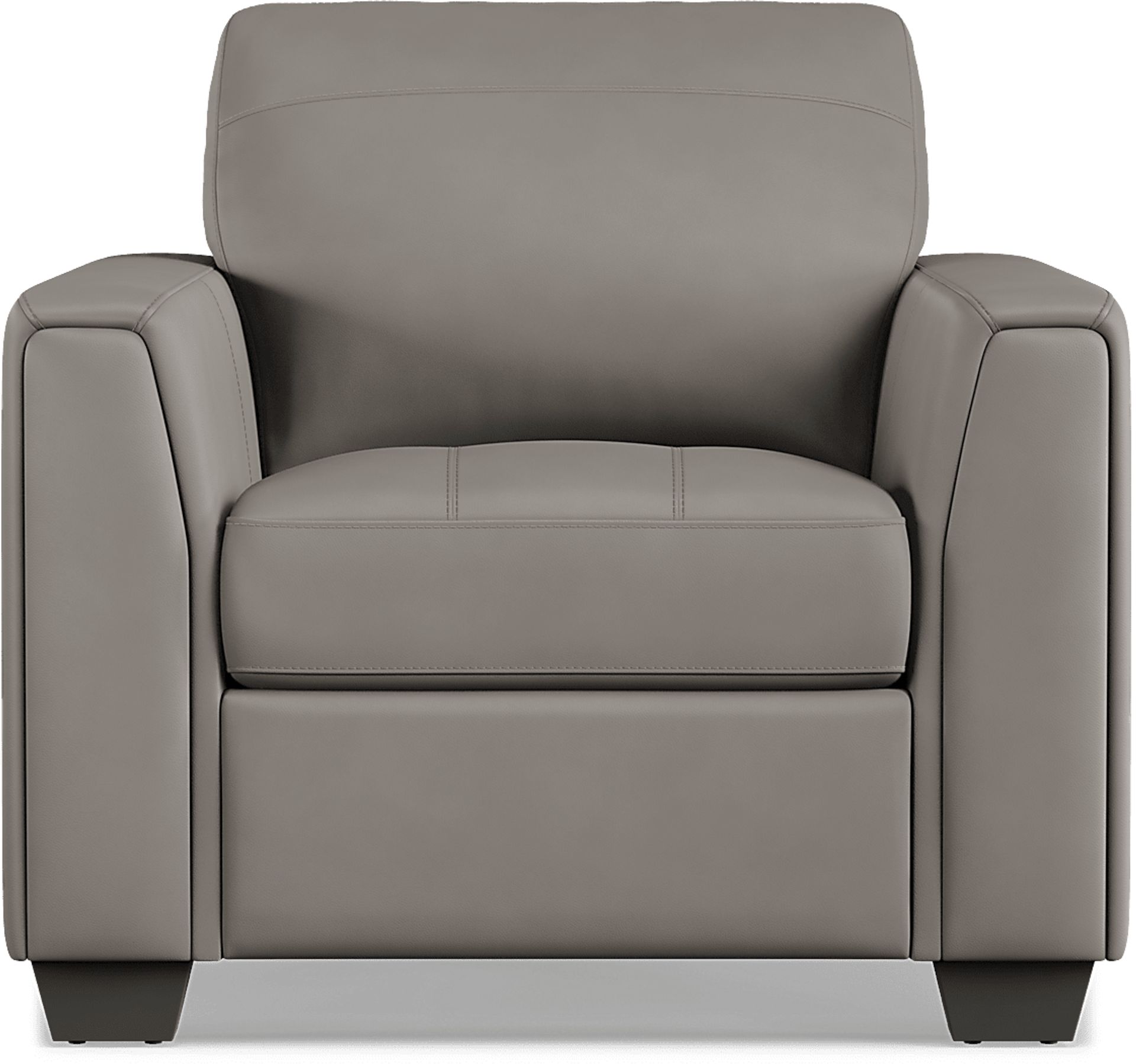 Kelly Gray Leather Chair - Image 2