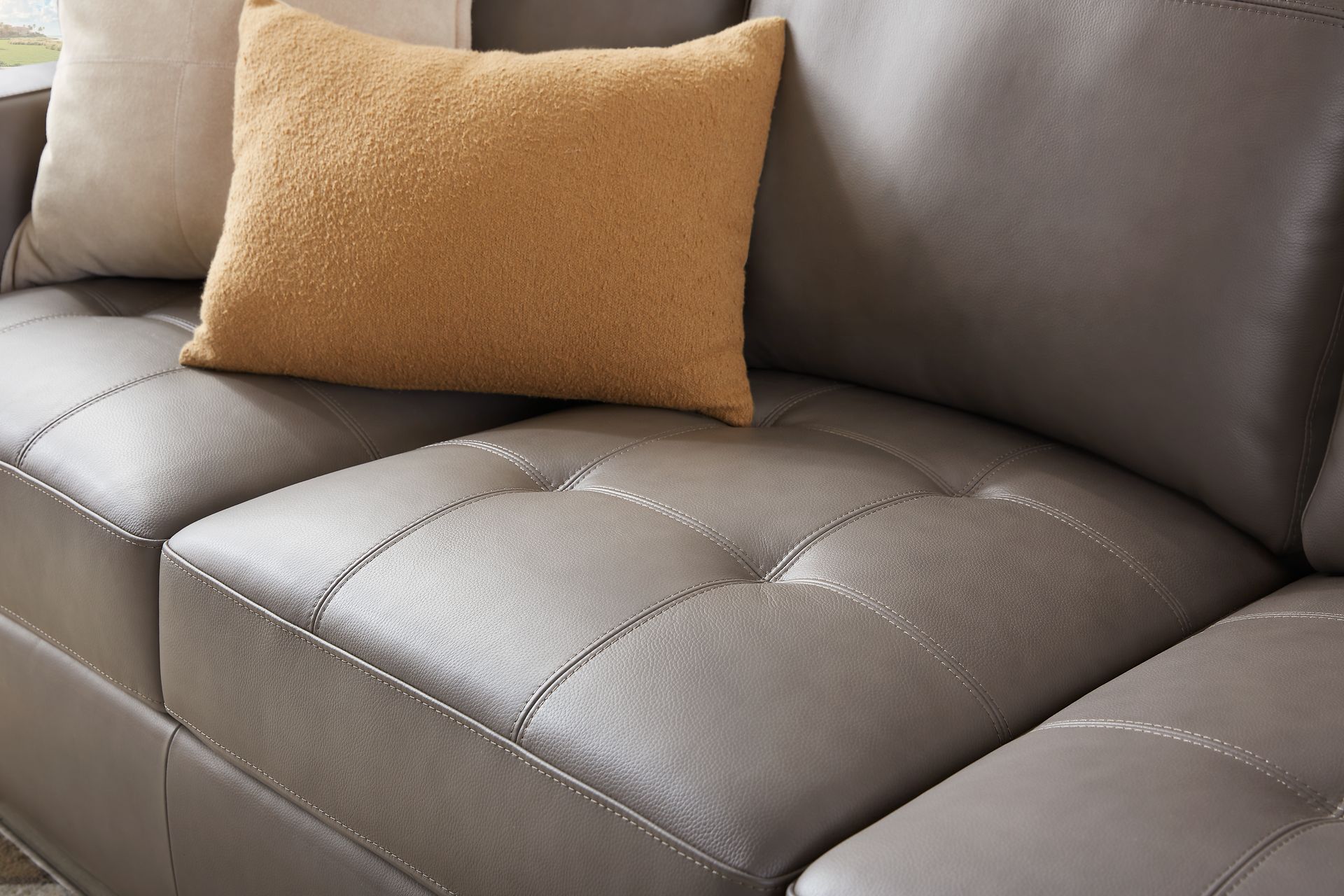 Kelly Gray Leather Chair - Image 4