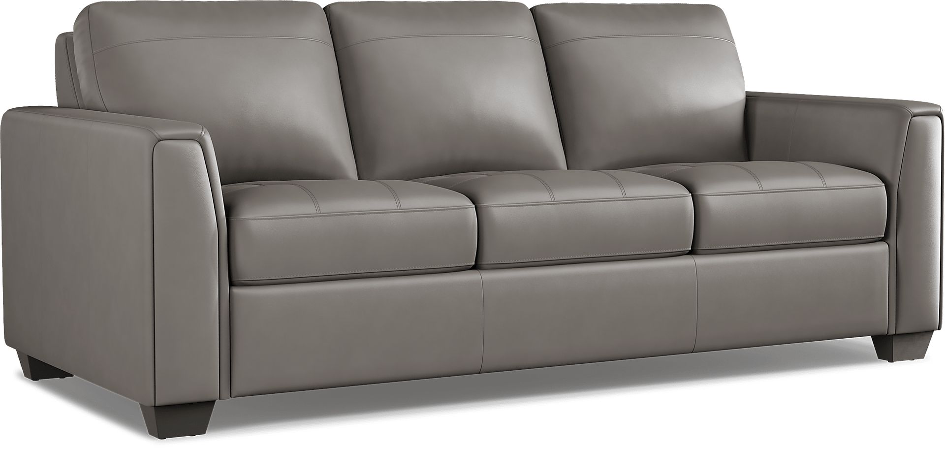Kelly Gray Leather Sofa - Image 2