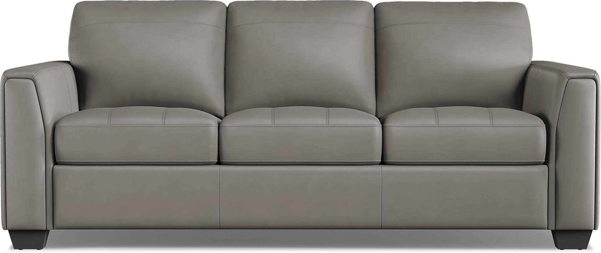 Kelly Gray Leather Sofa