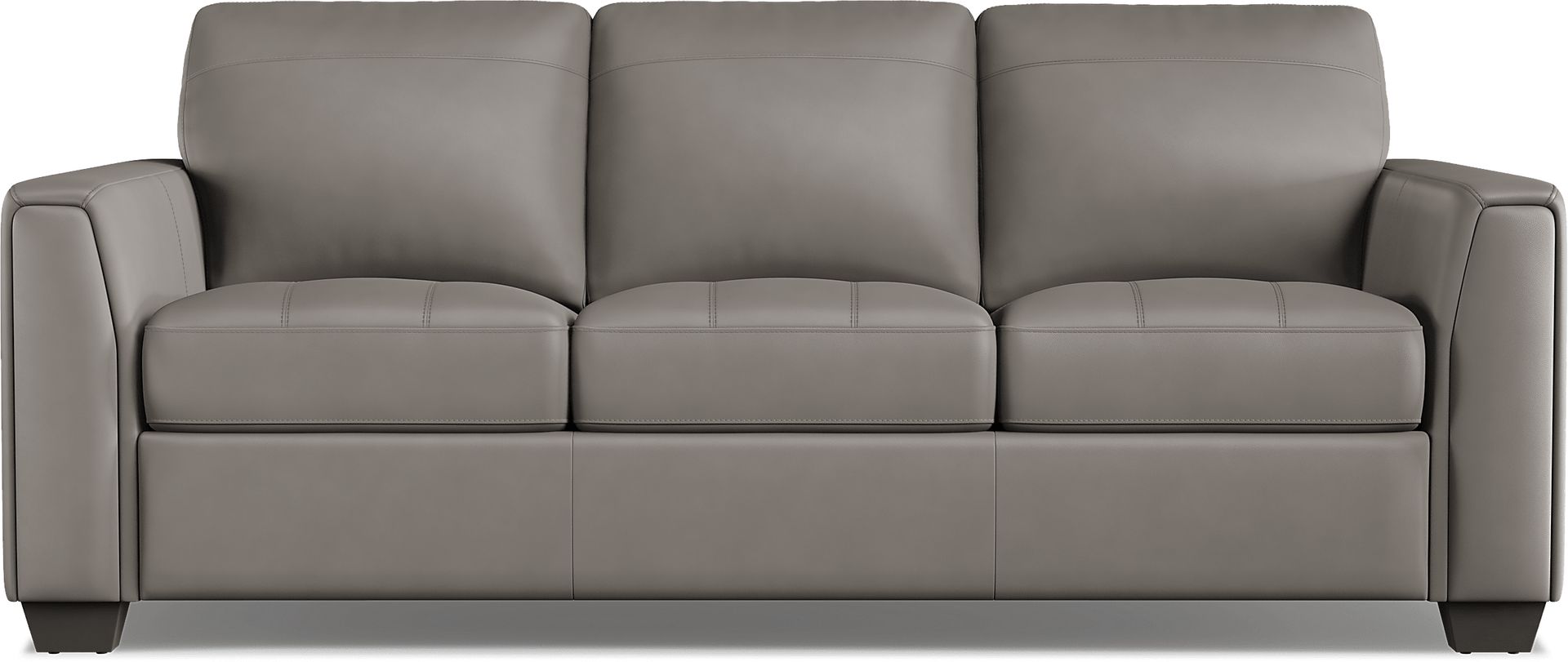 Kelly Gray Leather Sofa - Image 1