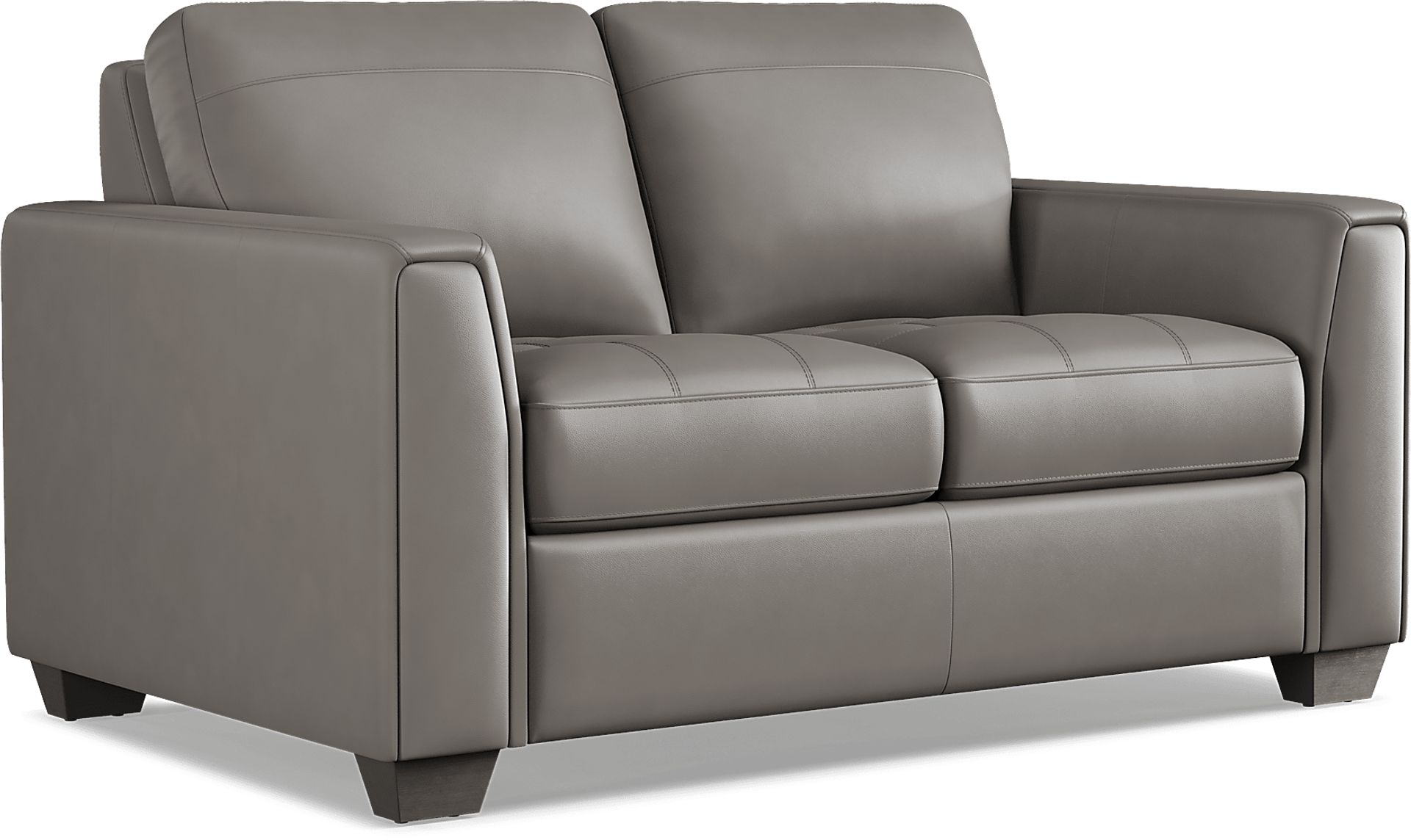 Kelly Gray Leather Loveseat - Image 2