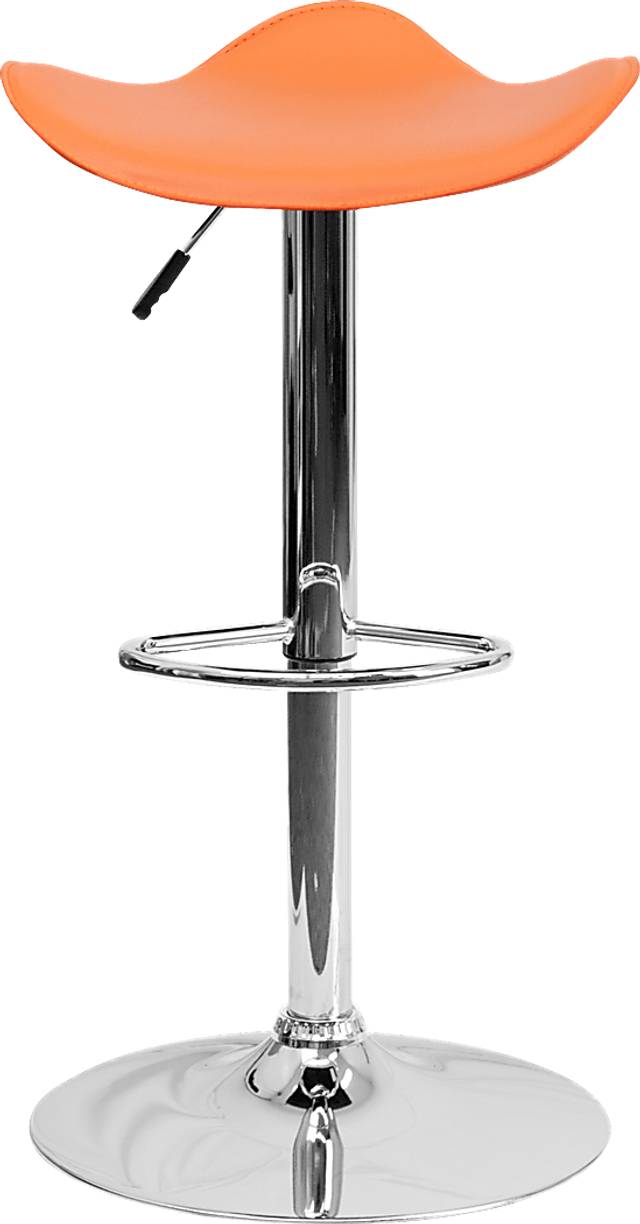 Keltey Orange Adjustable Swivel Barstool - Thumbnail - Image 2