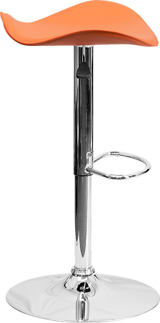 Keltey Orange Adjustable Swivel Barstool - Thumbnail - Image 3