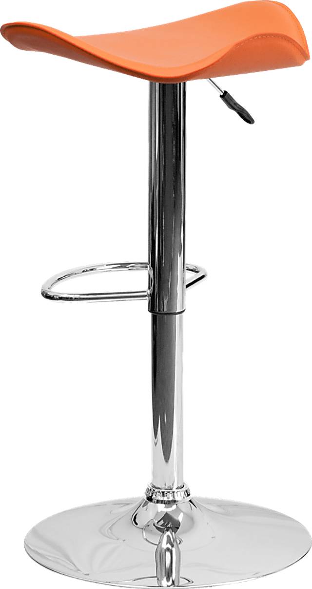 Keltey Orange Adjustable Swivel Barstool - Thumbnail - Image 4