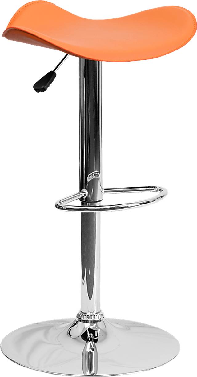 Keltey Orange Adjustable Swivel Barstool - Thumbnail - Image 1