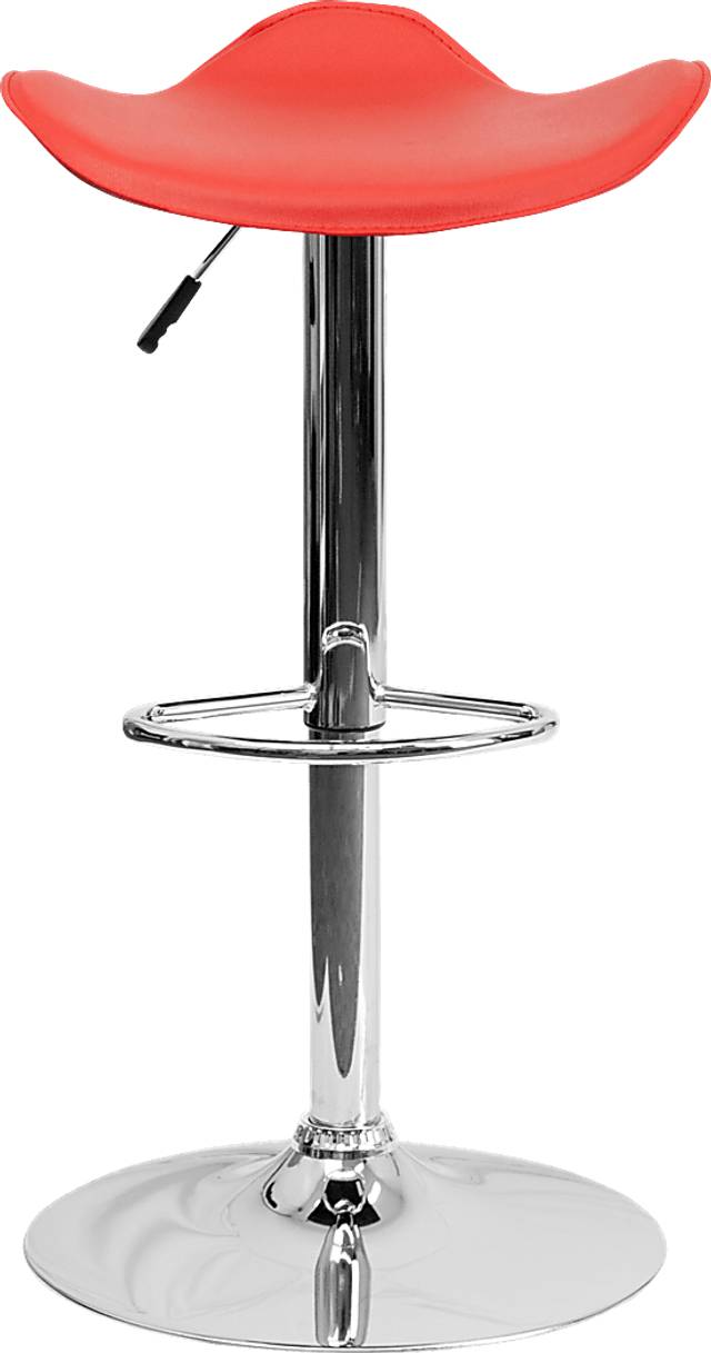 Keltey Red Adjustable Swivel Barstool - Thumbnail - Image 2
