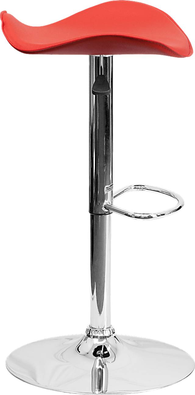 Keltey Red Adjustable Swivel Barstool - Thumbnail - Image 3