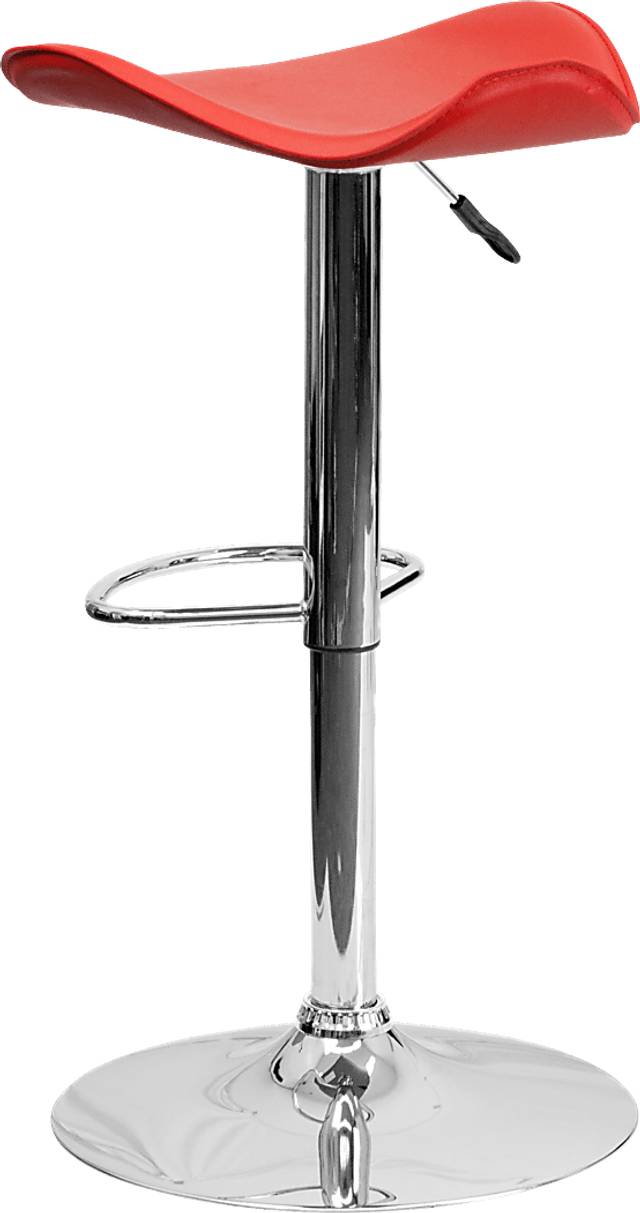 Keltey Red Adjustable Swivel Barstool - Thumbnail - Image 4